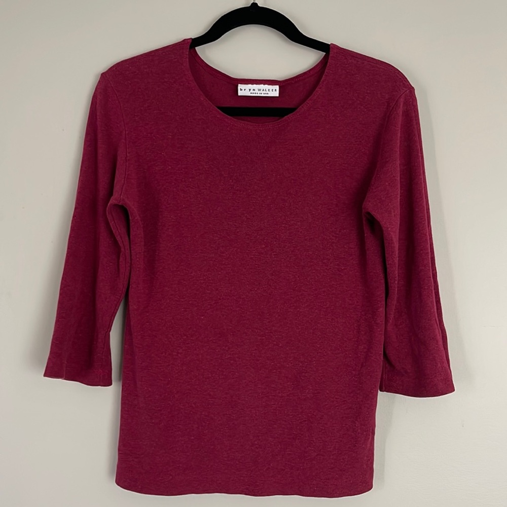 Bryn Walker 3/4 Sleeves Solid Top Sz M